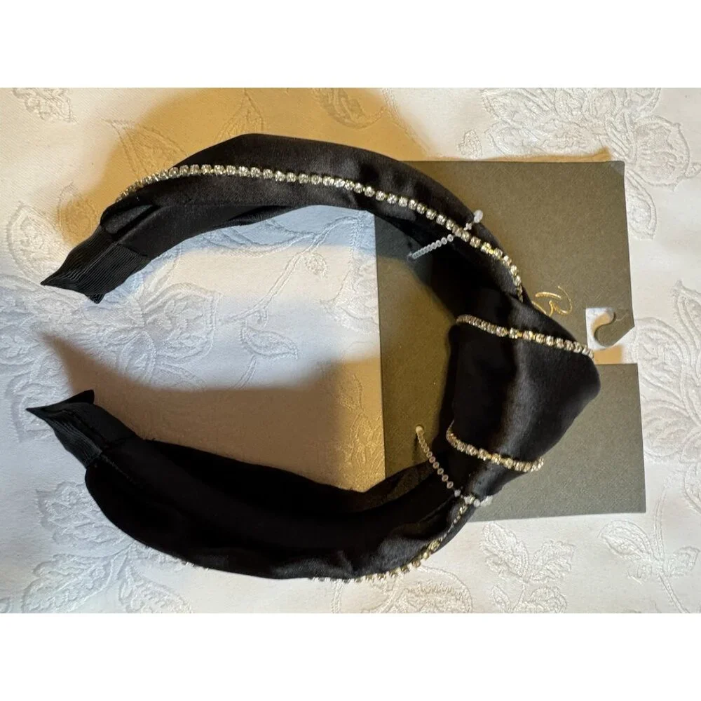 NORDSTROM 2 PC Berry Hair Accessories Bundle Lot Headband Satin Rhinestone NEW